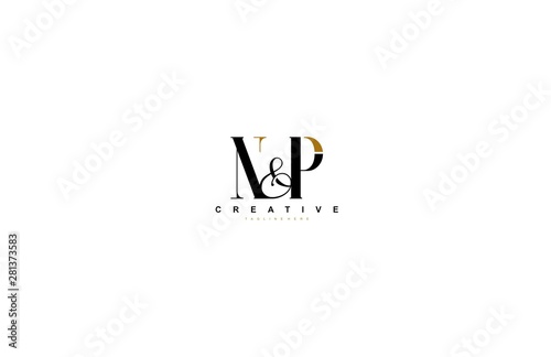 N & P Letter Monogram Minimalism Luxury Monogram Logotype