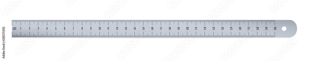 Engineer or architect aluminium drafting ruler with a metric units scale. Engineer or architect aluminium drafting ruler with a metric units scale.