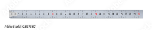 Engineer or architect aluminium drafting ruler with a metric units scale
