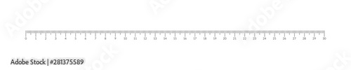 Metric units measure scale overlay bar for ruler.