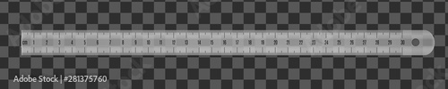 Engineer or architect plastic drafting ruler with a metric units scale.