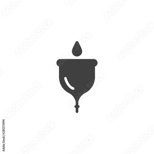 Menstrual cup vector icon. filled flat sign for mobile concept and web design. Vaginal cup glyph icon. Women intimate hygiene symbol, logo illustration. Vector graphics