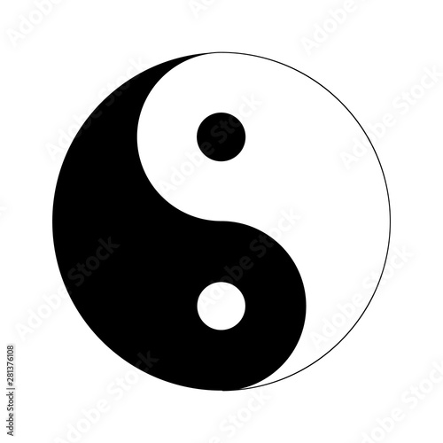 Sign of Chinese philosophy of the symbol of Confucianism. Icon symbolizing the unity of Yin and Yang, feng shui. Yin and yang symbol. Icon. Logo.