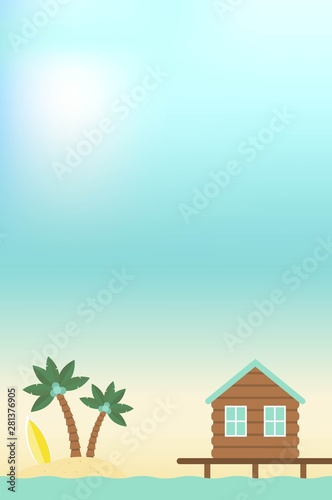 Summer Holiday, Bungalow and Island in the sea