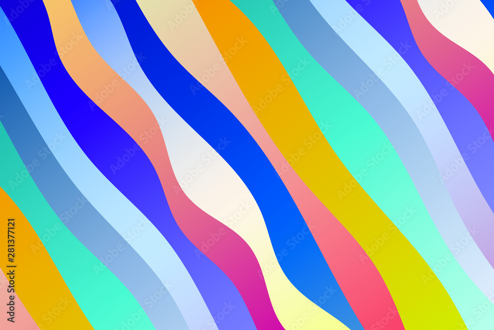 Obraz premium Colorful background with curved gradient lines. Pattern design for banner, poster, flyer, card, cover, brochure