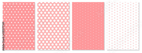 Polka dot pattern vector. Baby background.