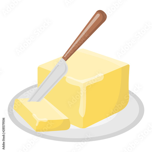 Butter oil Icon. Oil, Fat, Food label, logo for Web and Banners. Cartoon Vector Illustration