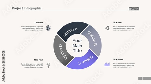 Pie Chart with Four Elements Template