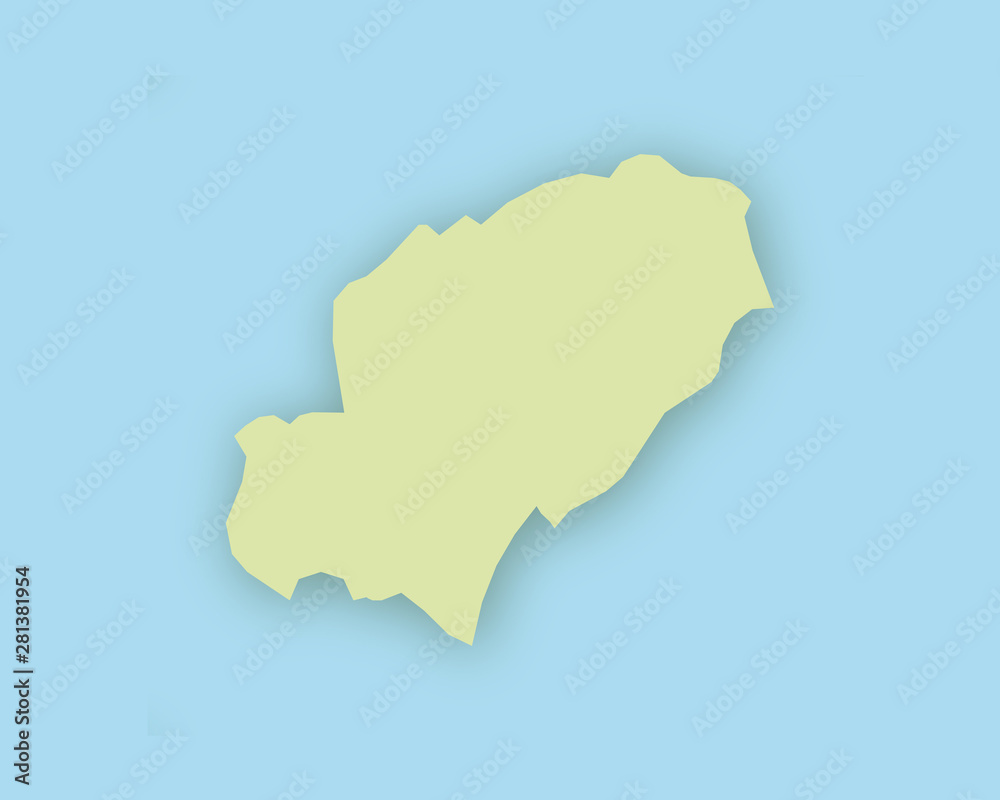 Karte von Ibiza mit Schatten
