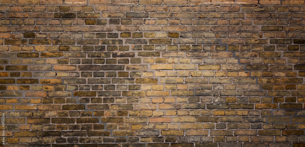 Old brick wall texture background. Vintage grunge architecture or interior design abstract texture.