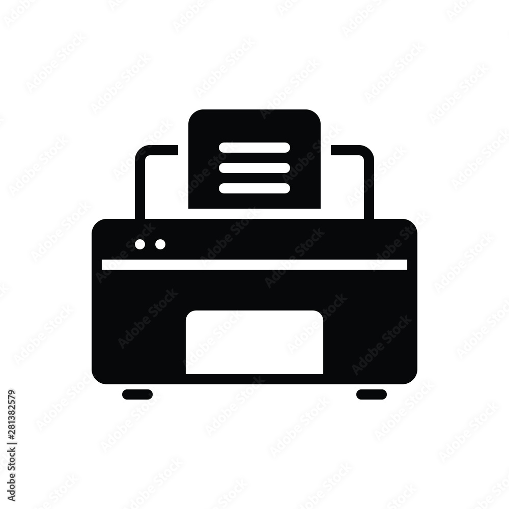 Black solid icon for printer Black solid icon for printer