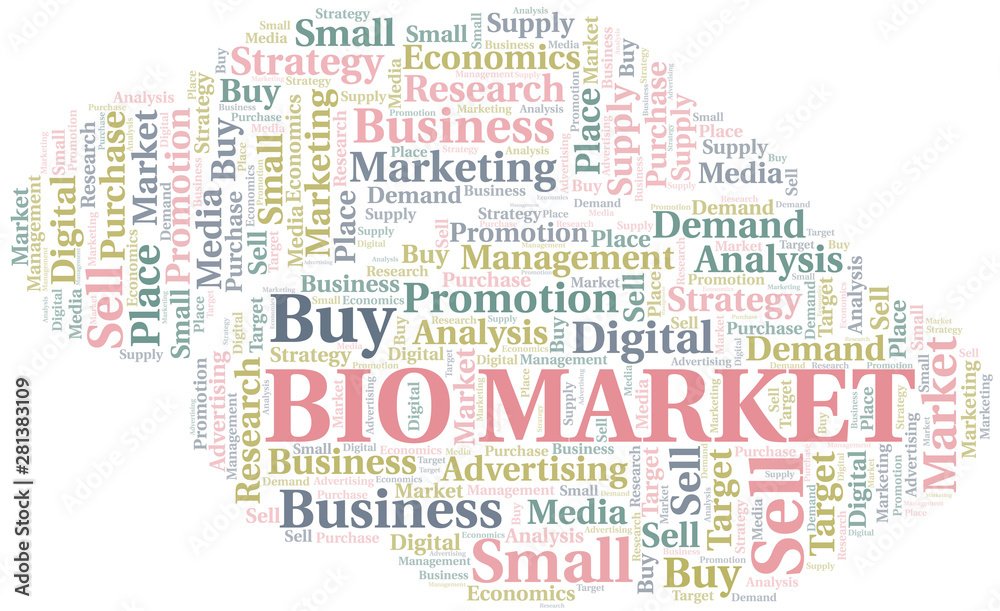 Fototapeta premium Bio Market word cloud. Vector made with text only.