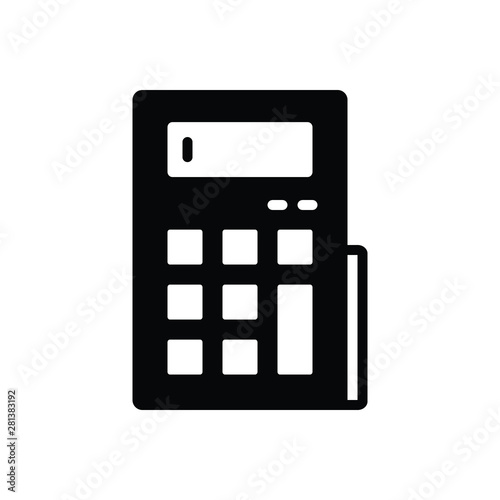 Black solid icon for calculator 