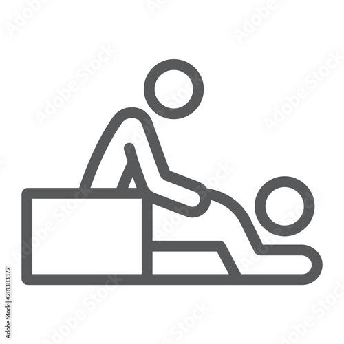 Massage line icon, spa and leisure, therapist sign, vector graphics, a linear pattern on a white background.