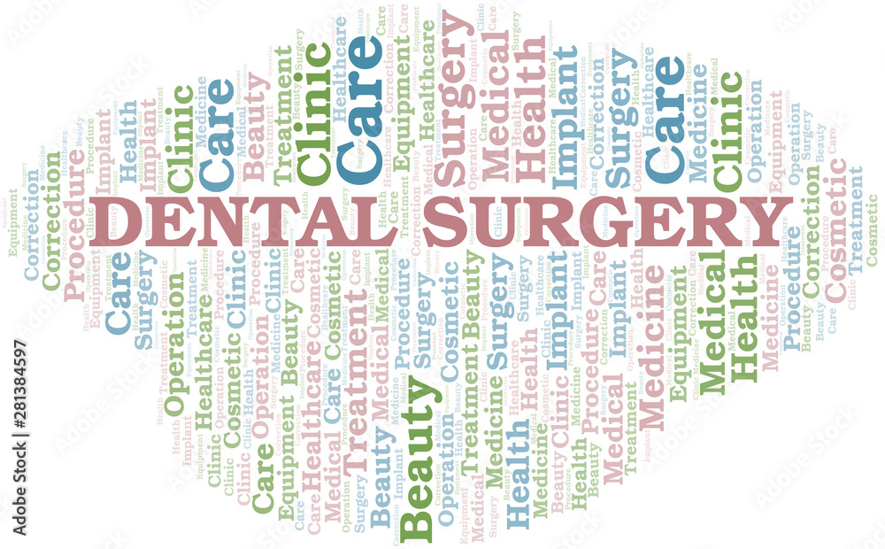Dental Surgery word cloud vector made with text only. Dental Surgery word cloud vector made with text only.