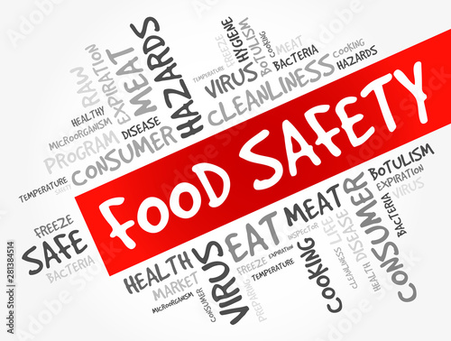Food Safety word cloud collage, concept background