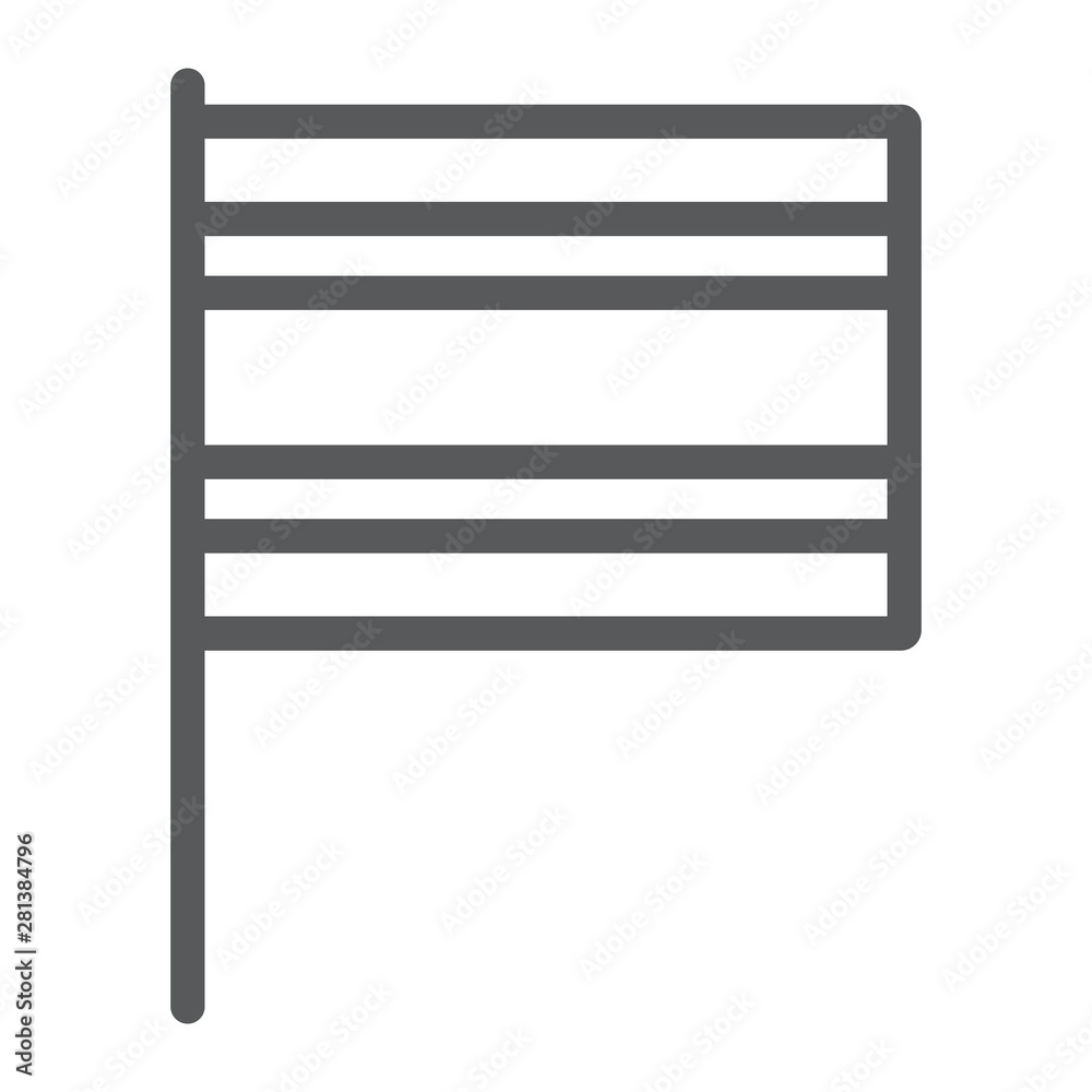 Thailand flag line icon, thai and symbol, national flag sign, vector graphics, a linear pattern on a white background. Thailand flag line icon, thai and symbol, national flag sign, vector graphics, a linear pattern on a white background.