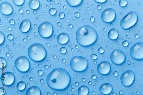 Blue water drops background