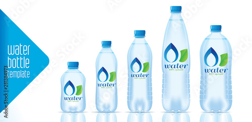 Vector water bottle template and ready label design