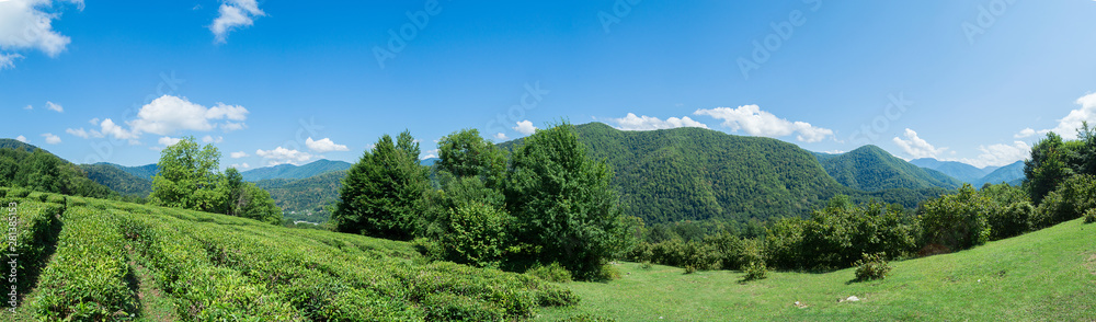 Foothills of the Caucasus mountains landscape panorama Foothills of the Caucasus mountains landscape panorama