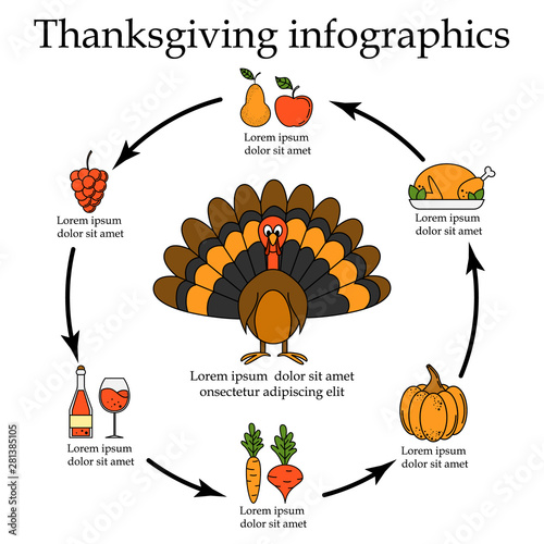 Thanksgiving infographics. Vector illustration