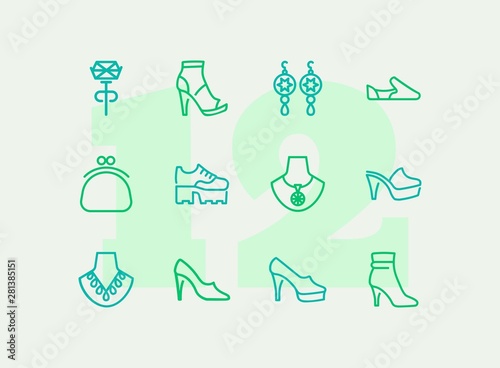Accessories line icon set