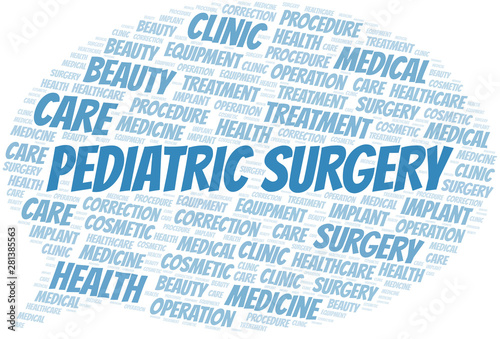 Pediatric Surgery word cloud vector made with text only.
