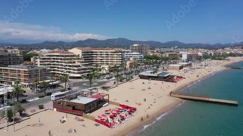 Aerial view of St Raphael's beach on the French Riviera photo