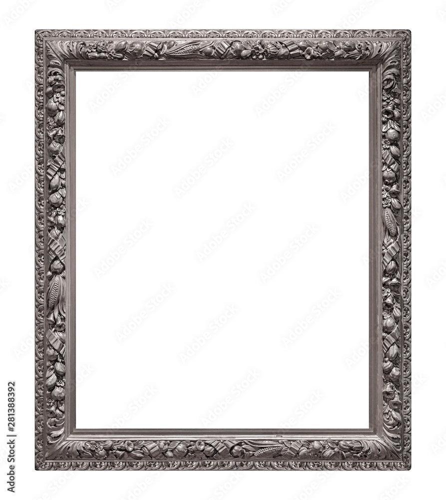 Silver frame for paintings, mirrors or photo isolated on white background Silver frame for paintings, mirrors or photo isolated on white background