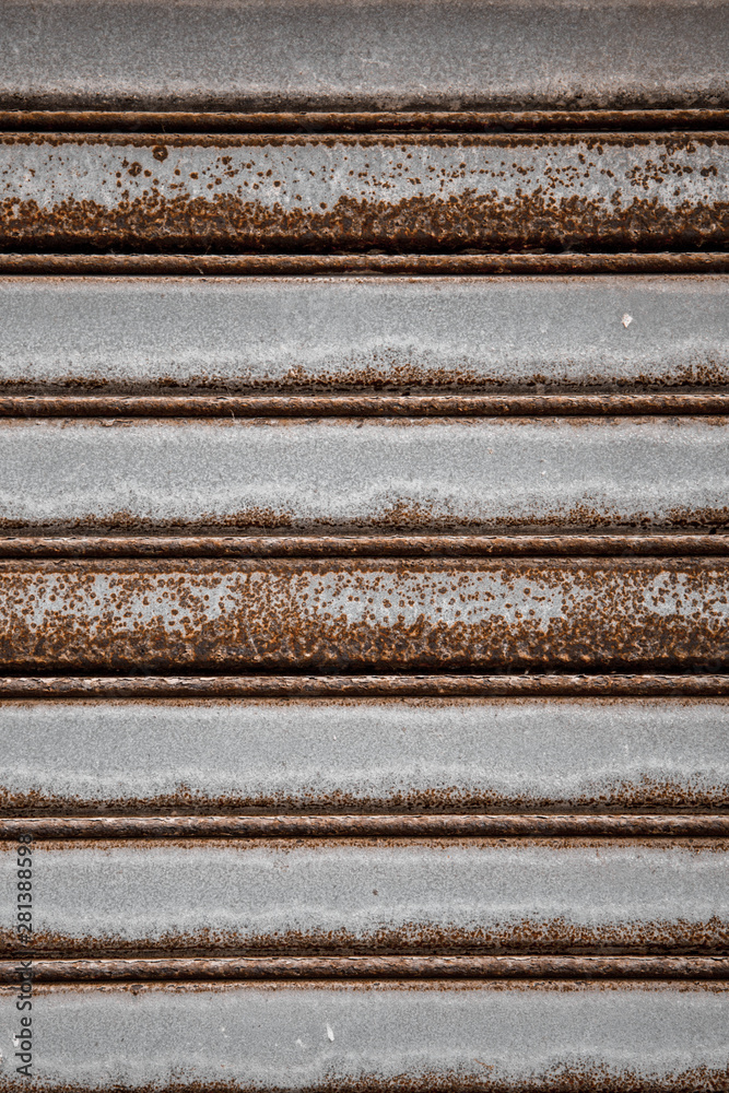 Abstract background - close-up of rusty metal shutter