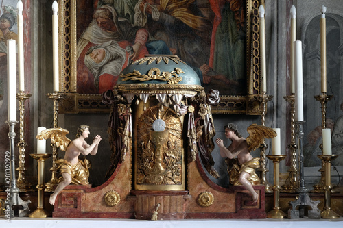 Tabernacle in the Saint John the Baptist church in Zagreb, Croatia photo