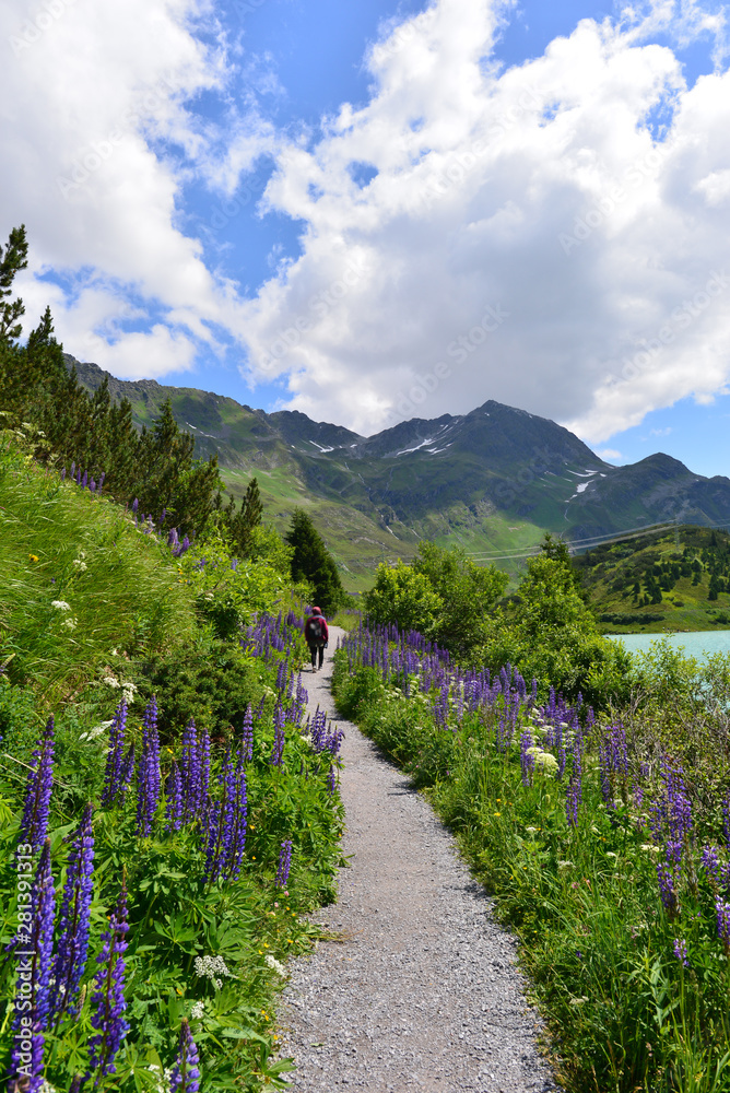 Uferweg Kops Stausee in Montafon-Vorarlberg Uferweg Kops Stausee in Montafon-Vorarlberg