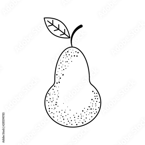 pear icon in outline style. vector illustration