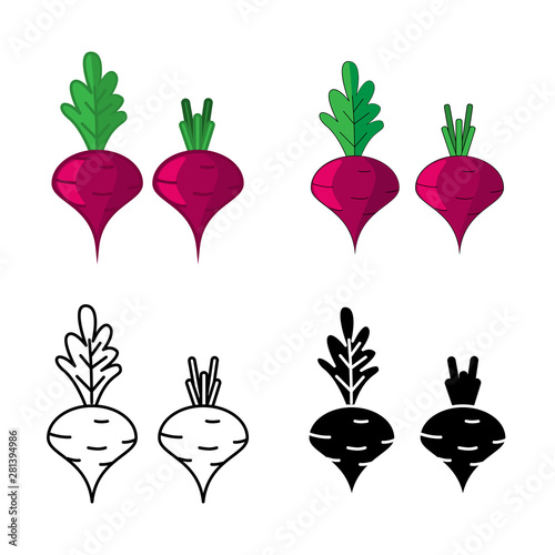 beet icons. Vector illustration for design