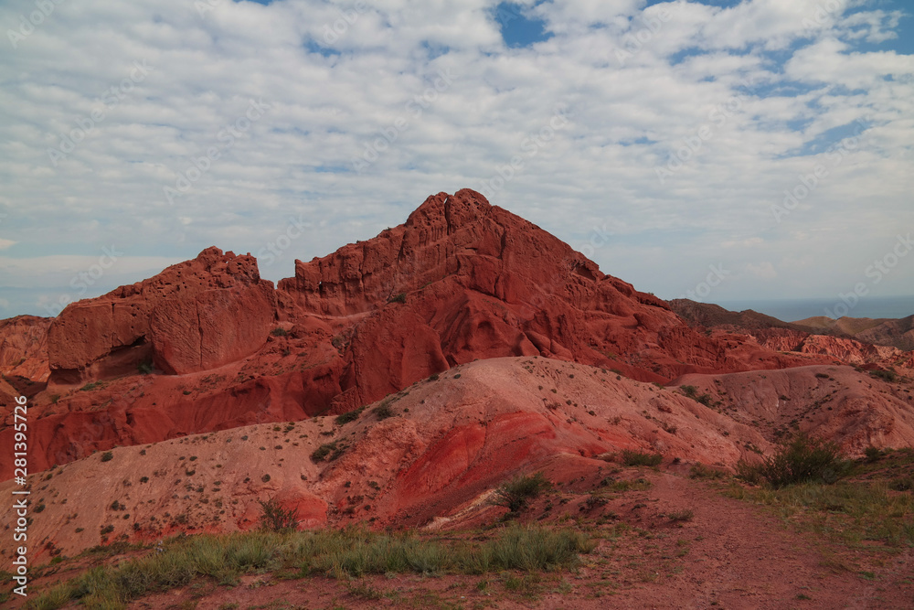 Fototapeta premium Panorama of Skazka aka Fairytale canyon, Issyk-Kul, Kyrgyzstan