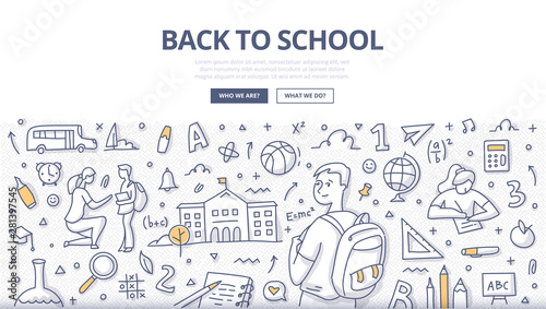 Back to School Doodle Banner Concept