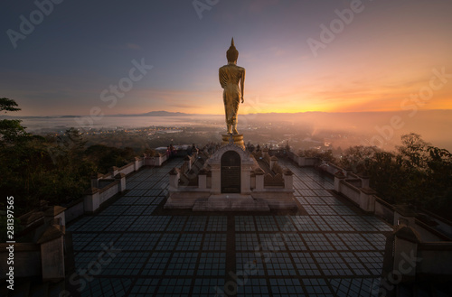 Sunrise view at Buddhist Temple Wat Phrathat Khao Noi,Nan Thailand