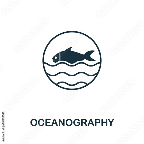 Oceanography vector icon symbol. Creative sign from science icons collection. Filled flat Oceanography icon for computer and mobile