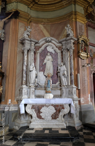 Altar of Saint Francis of Assisi in the Saint John the Baptist church in Zagreb, Croatia
