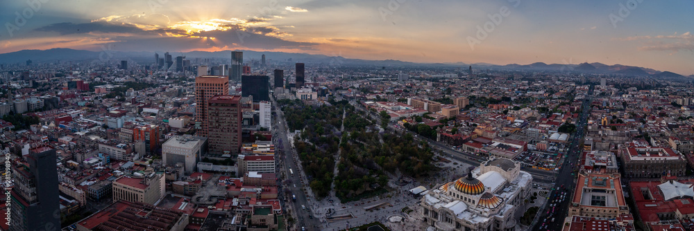Vue de Mexico du haut de la tour Latino America