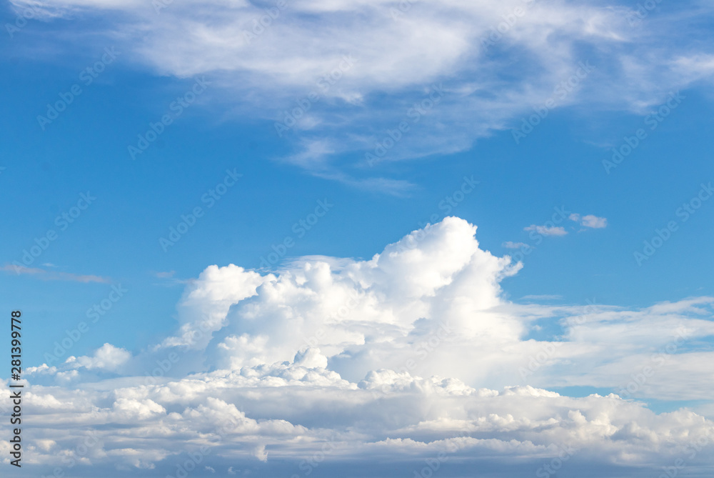 White clouds in the blue sky background in clearing day and good weather day White clouds in the blue sky background in clearing day and good weather day