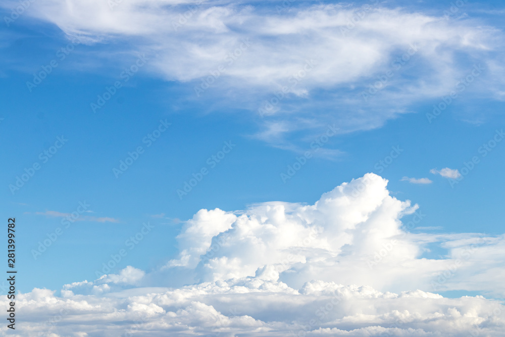 White clouds in the blue sky background in clearing day and good weather day White clouds in the blue sky background in clearing day and good weather day