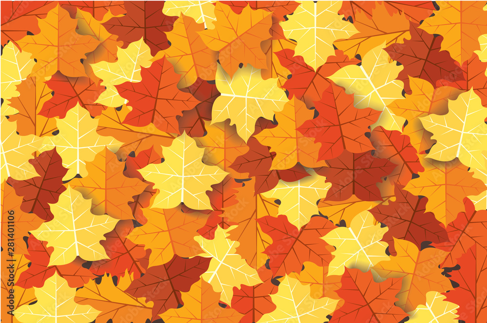 Autumn leaves background vector illustration EPS10