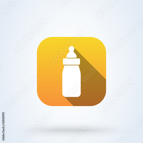 baby bottle Simple vector modern icon design illustration
