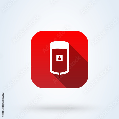 iv blood bag. Simple vector modern icon design illustration.