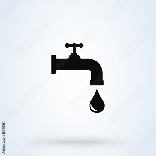 Water tap Simple vector modern icon design illustration