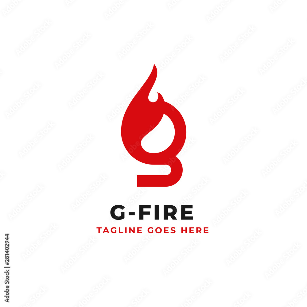 letter g initial logo with fire element concept vector design letter g initial logo with fire element concept vector design