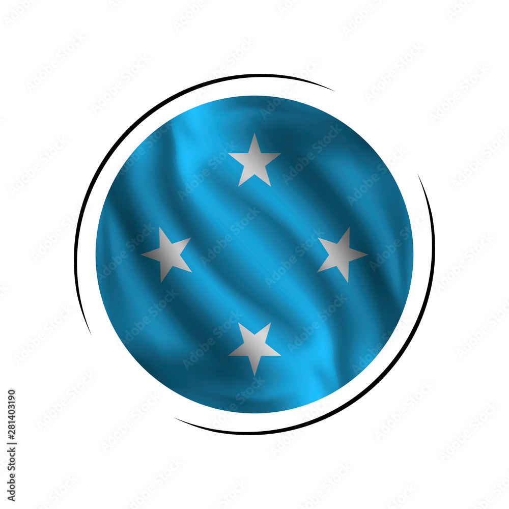 Waving Micronesia flag, the flag of Micronesia, vector illustration Waving Micronesia flag, the flag of Micronesia, vector illustration