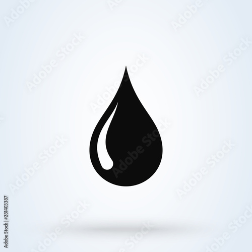 water rain drop. vector modern icon design illustration.