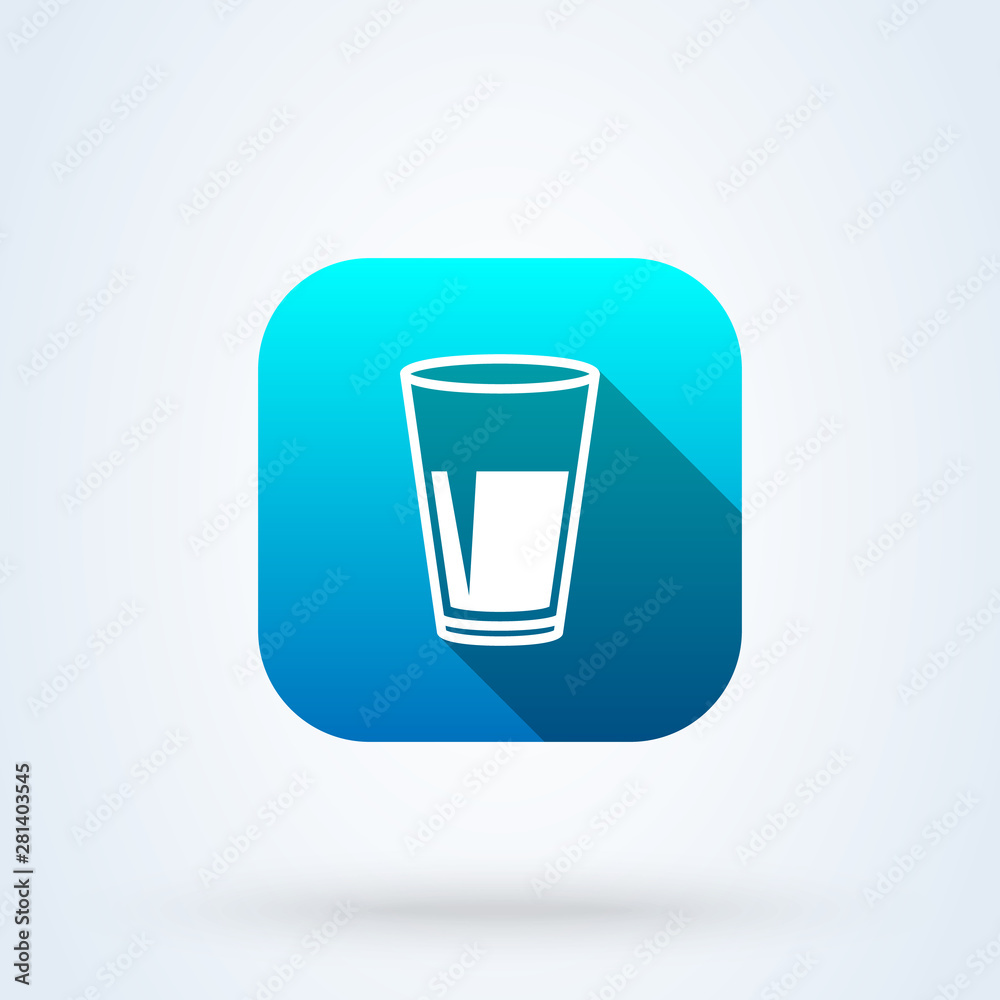 water glass Simple vector modern icon design illustration. water glass Simple vector modern icon design illustration.
